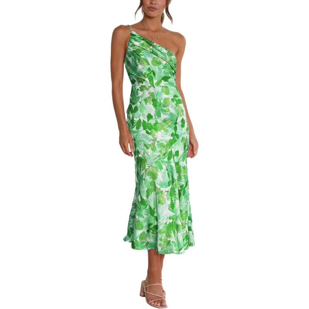 Leon Gori Womens One-Shoulder Midi Dress